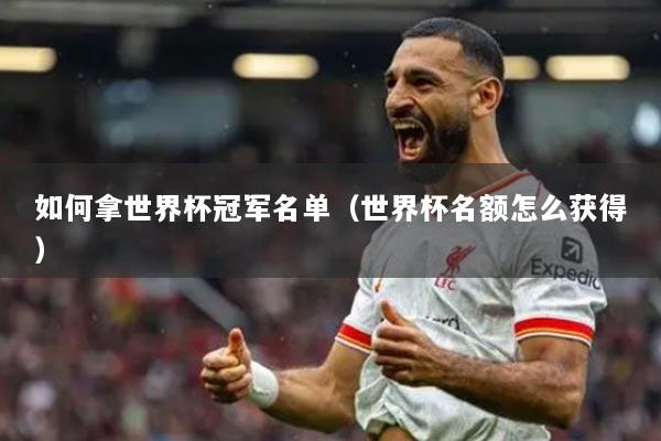 如何拿世界杯冠军名单（世界杯名额怎么获得）